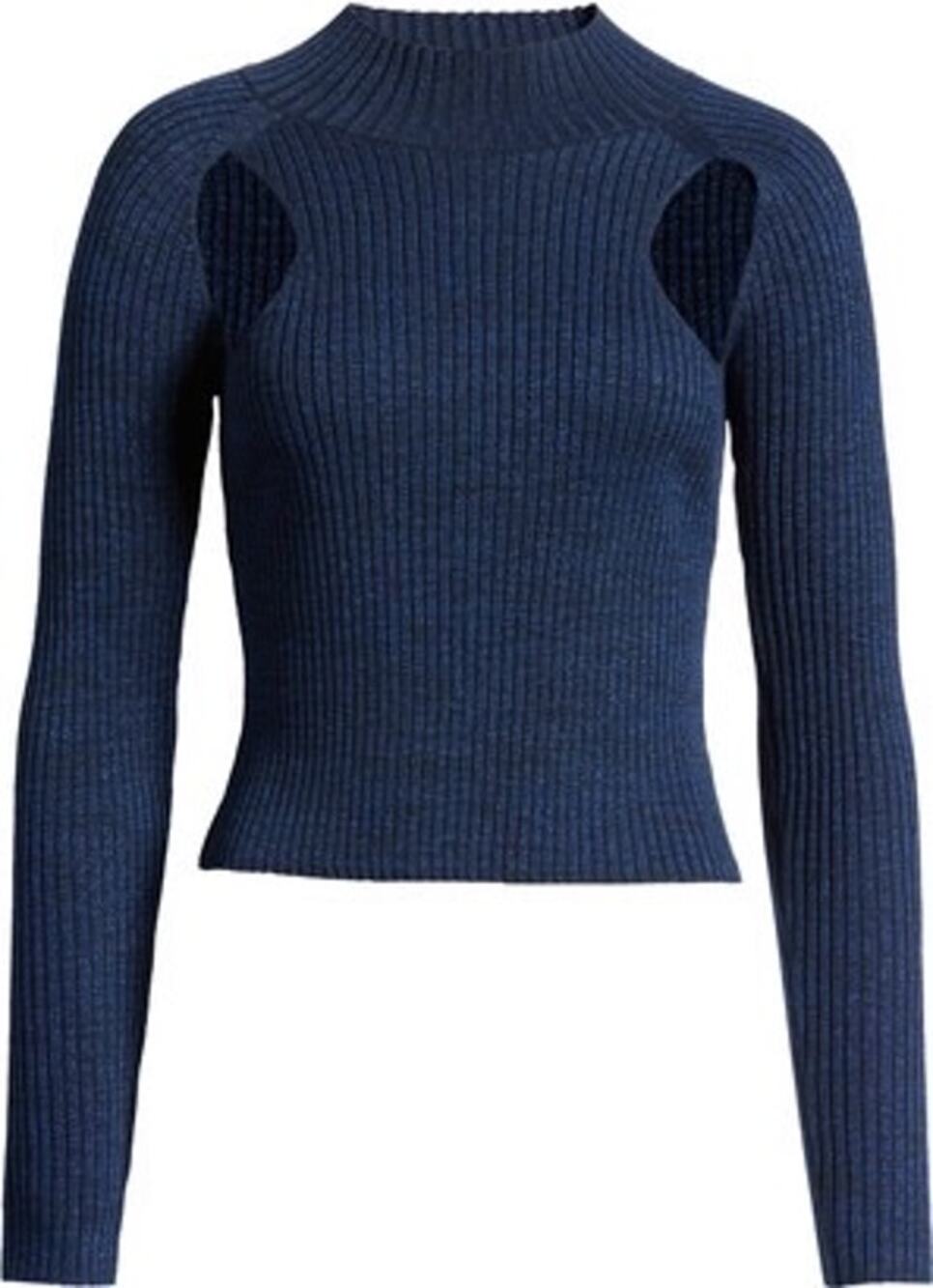 Open Edit Blue Sparkle Cutout L/Sleeve Sweater, medium, $30, B60